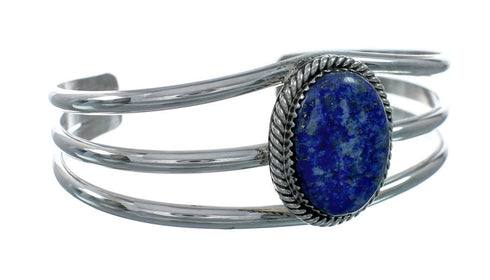 Sterling Silver Navajo Native American Lapis Cuff Bracelet X11353
